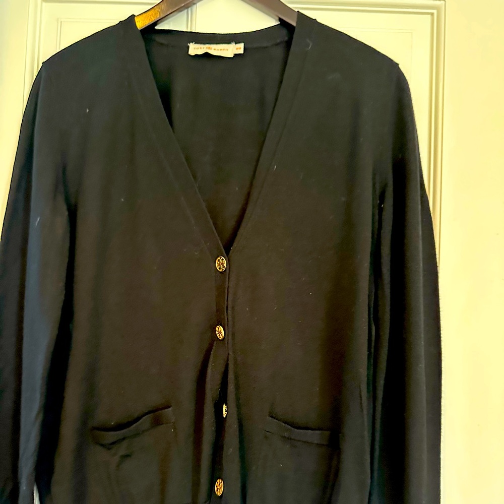 Tory Burch light wool black cardigan in M
